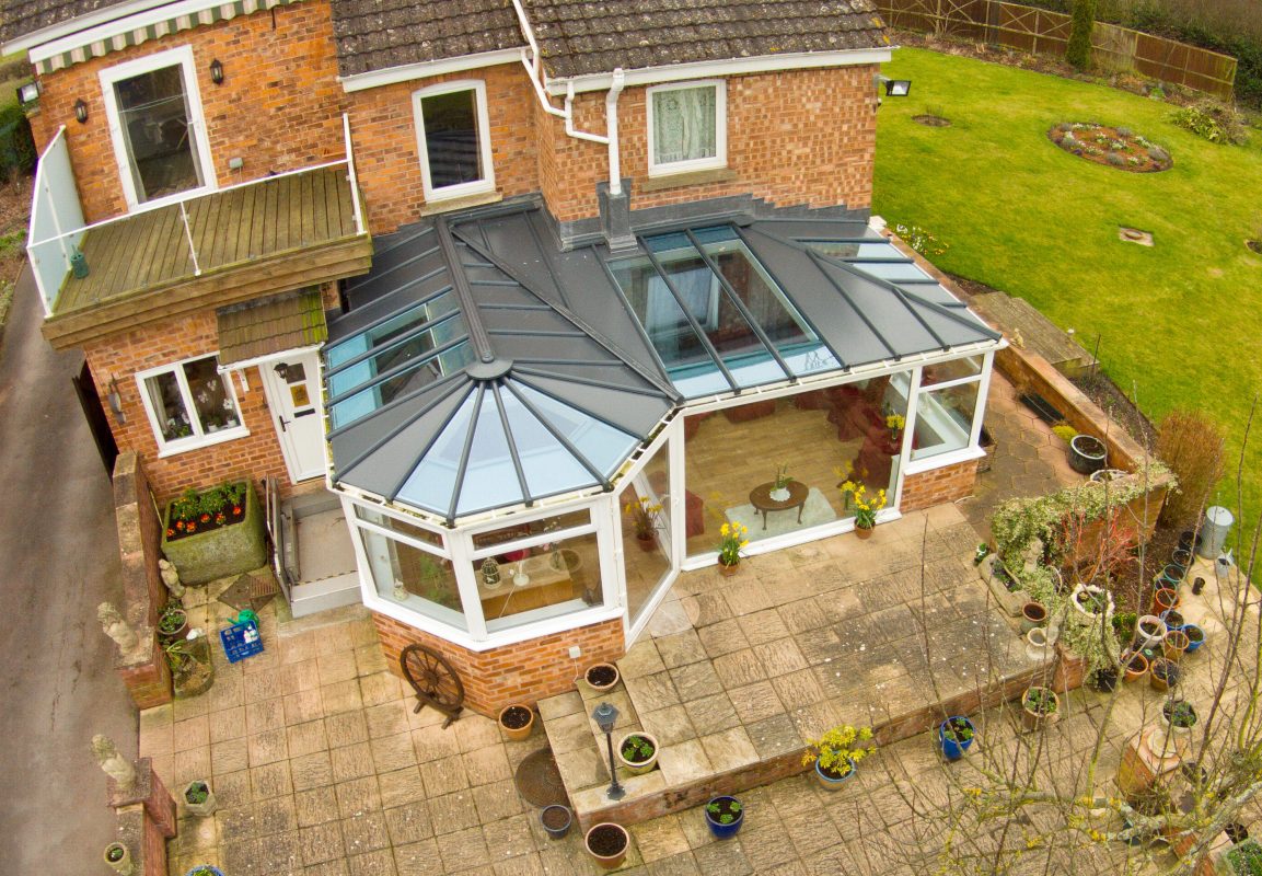 P-shaped solid roof conservatory Bridgend