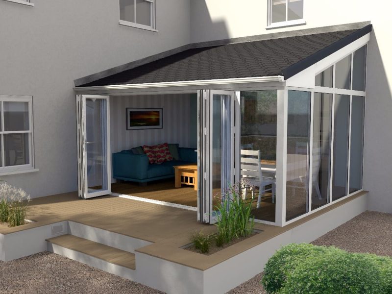 Lean-to tiled conservatory roof Bridgend
